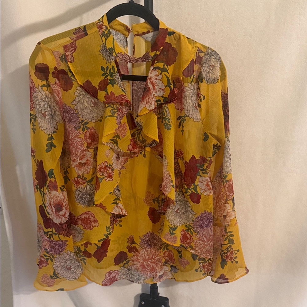 Belle Sky Yellow Floral Blouse